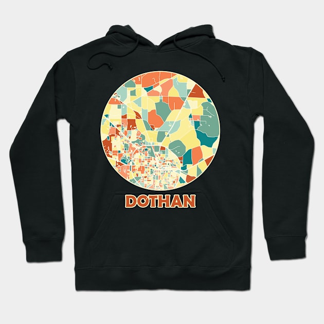 Dothan Alabama map in mozaique colors Hoodie by SerenityByAlex